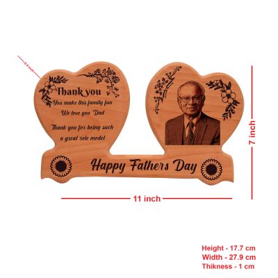 Personalized Engraved Wooden Photo Frame Customized With Photo & Text | Gift For Fathers day